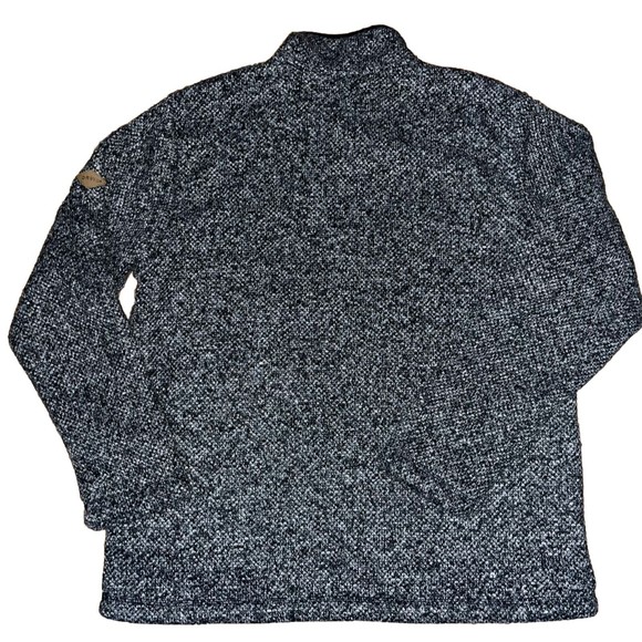 Orvis Sweater Mens Sz L Heather Black Sherpa Lined 1/4 Zip Pullover Mock Neck - Picture 5 of 9